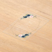 Navy Blue Flowers, Roze Flowers, Baby shower Acryl Uitnodigingen (Laagn)