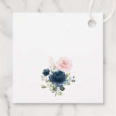 Navy Blue Flowers, Roze Flowers, Vrijgezellenfeest Bedankjes Labels (Achterkant)