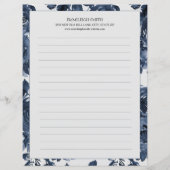 Navy Blue Flowers White 2 zonder rugleuning (Voorkant)