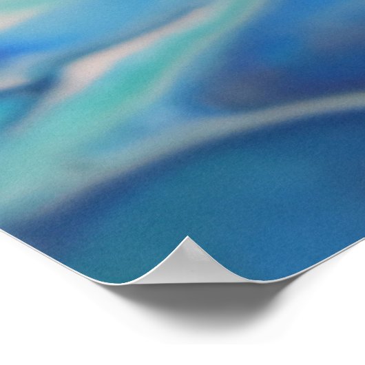 Navy Blue Fluid Abstract Modern Marmer Swirl Art Poster (Hoek)