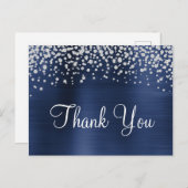 Navy Blue Folie Diamond Confetti Briefkaart (Voorkant / Achterkant)