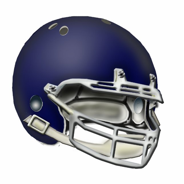 Navy Blue Football Helmet Ornament Fotobeeldje Ornament (Voorkant)