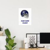 Navy Blue Football Helmet Poster (Thuiskantoor)