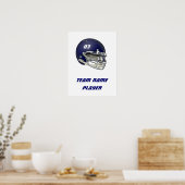 Navy Blue Football Helmet Poster (Keuken)