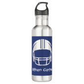 Navy Blue Football Helmet Sports Water Bottle Waterfles (Voorkant)