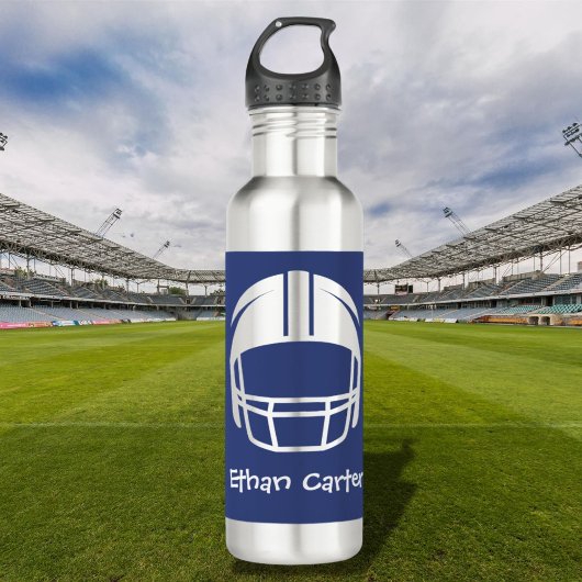Navy Blue Football Helmet Sports Water Bottle Waterfles