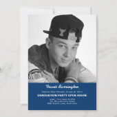 Navy Blue Football Photo Guy Afstudeerder Party In Kaart (Voorkant)