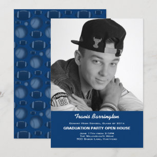 Navy Blue Football Photo Guy Afstudeerder Party In Kaart