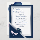 Navy Blue Football Wedding Shower-uitnodiging Kaart (Voorkant / Achterkant)