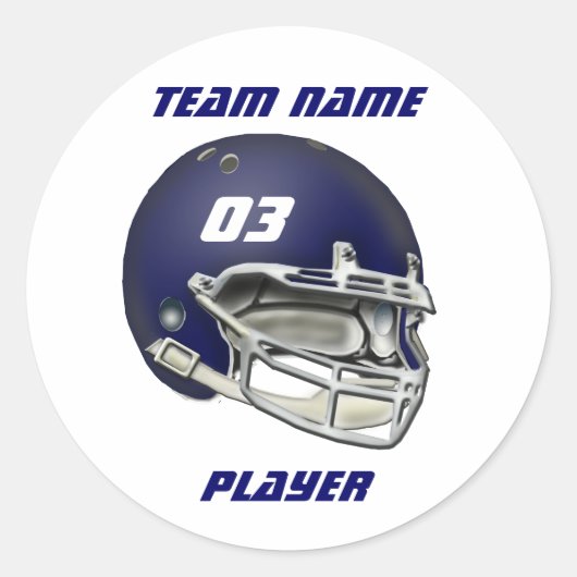 Navy Blue Footballs helm Sticker (Voorkant)