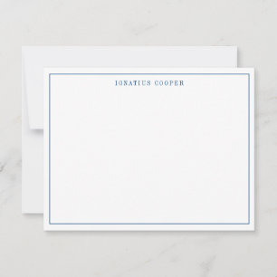 Navy Blue Formal Elegant Stylish Thin Border Notitiekaartje