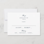 Navy Blue Formal Elegant Wedding RSVP Kaartje (Voorkant)