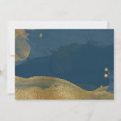 Navy Blue Foto | Baptism Boy Golden Invitation Kaart (Achterkant)