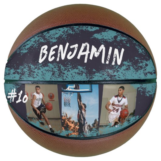 Navy & Blue Foto gepersonaliseerd Basketbal (Voorkant)