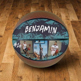 Navy & Blue Foto gepersonaliseerd Basketbal