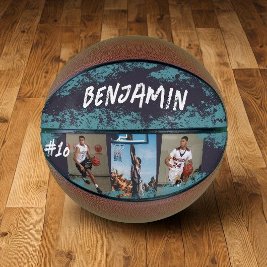 Navy & Blue Foto gepersonaliseerd Basketbal