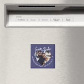 Navy Blue Foto Moderne Script Uitnodiging Beslisda Magneet (Insitu (Vaatwasser))