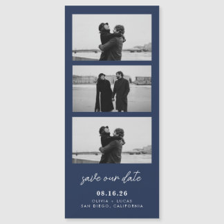 Navy Blue Fotostrip Magnetische bruiloft