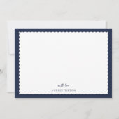 Navy Blue Frame Flat Note Card Notitiekaartje (Voorkant)