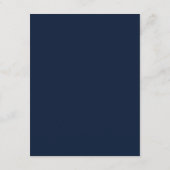 Navy Blue French Floral Wedding Details Informatiekaartje (Achterkant)