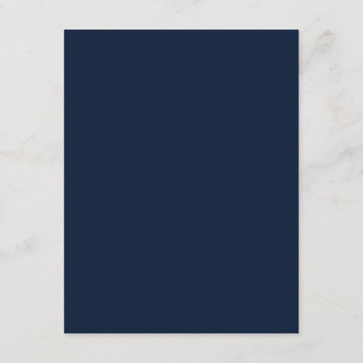 Navy Blue French Floral Wedding Details Informatiekaartje (Achterkant)
