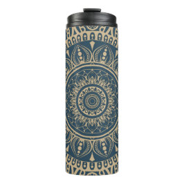 Navy blue full print Mandala patroon A praktisch Thermosbeker