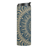 Navy blue full print Mandala patroon A praktisch Thermosbeker (Gedraaid links)