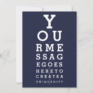 Navy Blue Fun Eyesight Chart Aangepast Bericht Kaart