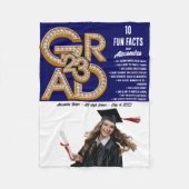 Navy Blue Fun Facts & Photo 2023 Afstudeerder Afst Fleece Deken (Voorkant)