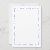 Navy Blue Funky Tekening Handschrift Trouwen Kaart (Achterkant)