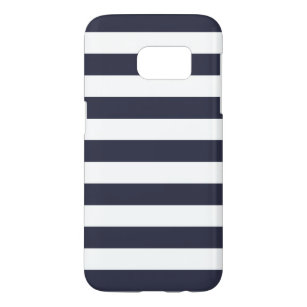 Navy Blue Galaxy S7 Hoesjes - Nautical Stripe
