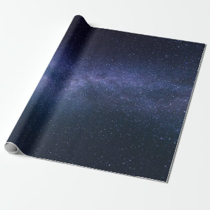 Navy Blue Galaxy Sterrennacht Stars Cadeaupapier
