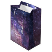 Navy Blue Galaxy Sterrennacht Stars Modern medium Medium Cadeauzakje (Voorkant Gekanteld)