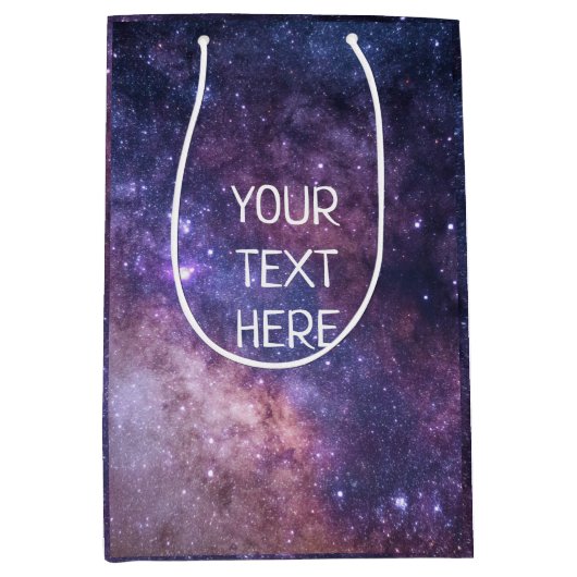 Navy Blue Galaxy Sterrennacht Stars Modern medium Medium Cadeauzakje (Voorkant)