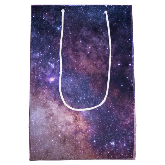 Navy Blue Galaxy Sterrennacht Stars Modern medium Medium Cadeauzakje (Achterkant)