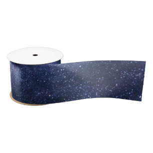 Navy Blue Galaxy Sterrennacht Stars Satijnen Lint