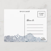 Navy Blue Garden Kerk Communie Bevestiging Briefkaart (Achterkant)