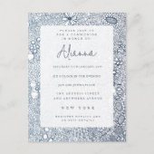 Navy Blue Garden Kerk Communie Bevestiging Briefkaart (Voorkant)