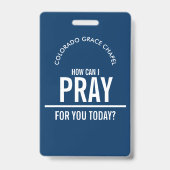 Navy Blue gebeds kerk vrijwilligers ID-badge Badge (Achterkant)