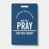 Navy Blue gebeds kerk vrijwilligers ID-badge Badge (Voorzijde)