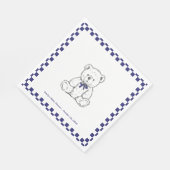 Navy Blue geblokte teddybeer-onze kleine welp Servet (Hoek)