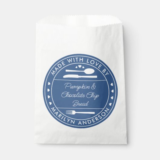 Navy Blue gemaakt van Love Food Gift Bag Bedankzakje (Voorkant)