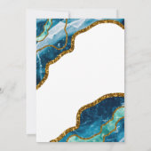 Navy Blue Geode Agate Gold Cross Baptisme Kaart (Achterkant)