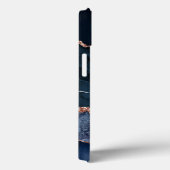 Navy Blue Geode Agate Roos Glitter Monogrammed Case-Mate iPhone Case (Achterkant / Rechts)