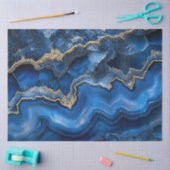 Navy Blue Geode Slice met Gouden Aderen Tissuepapier (Craft)