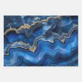 Navy Blue Geode Slice with Gold Veins Inpakpapier Vel (Voorkant 3)