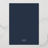 Navy Blue Geometric Gala Gold Foil Invitation Folie Uitnodiging (Achterkant)
