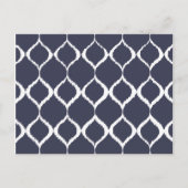 Navy Blue Geometric Ikat Tribal Print Pattern Briefkaart (Voorkant)
