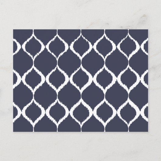 Navy Blue Geometric Ikat Tribal Print Pattern Briefkaart (Voorkant)