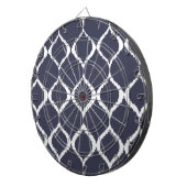 Navy Blue Geometric Ikat Tribal Print Pattern Dartbord (Voorkant Rechts)